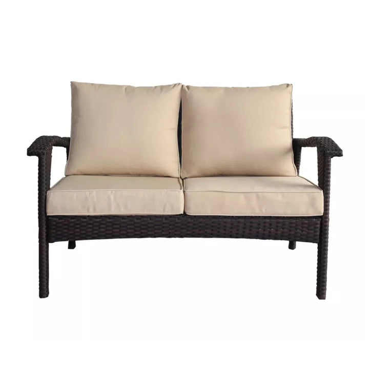 Xenia Outdoor Rattan Wicker 1-Piece Loveseat Sofa