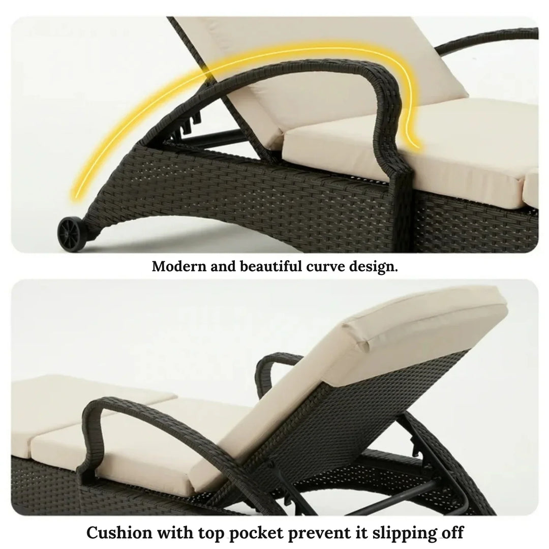 Bushra Outdoor All-Weather Wicker Lounger