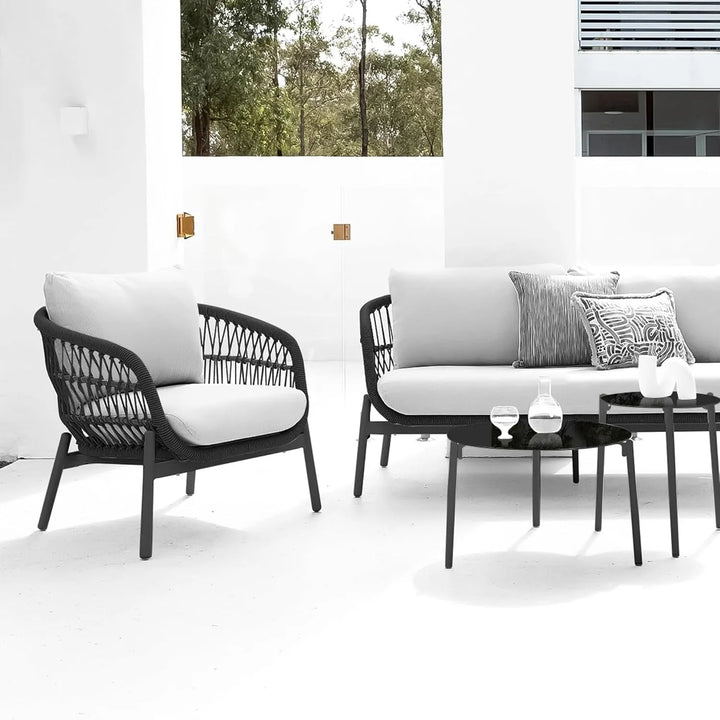 Maitreyi Outdoor 4 Seater Rope Conversation Sofa Set