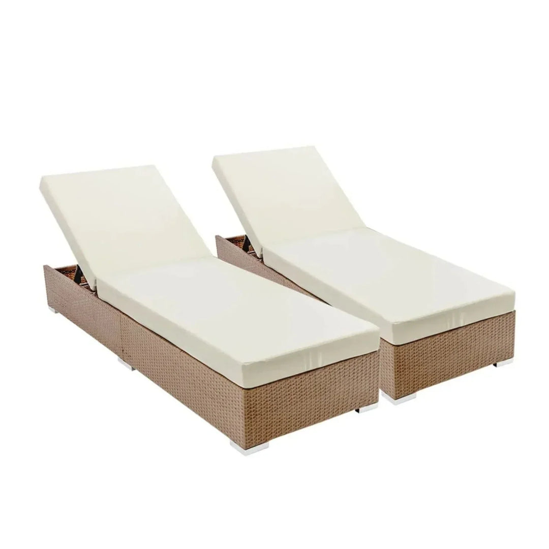 Yamini Outdoor 2-Piece Chaise Lounge Chair with Adjustable Settings and Cushions