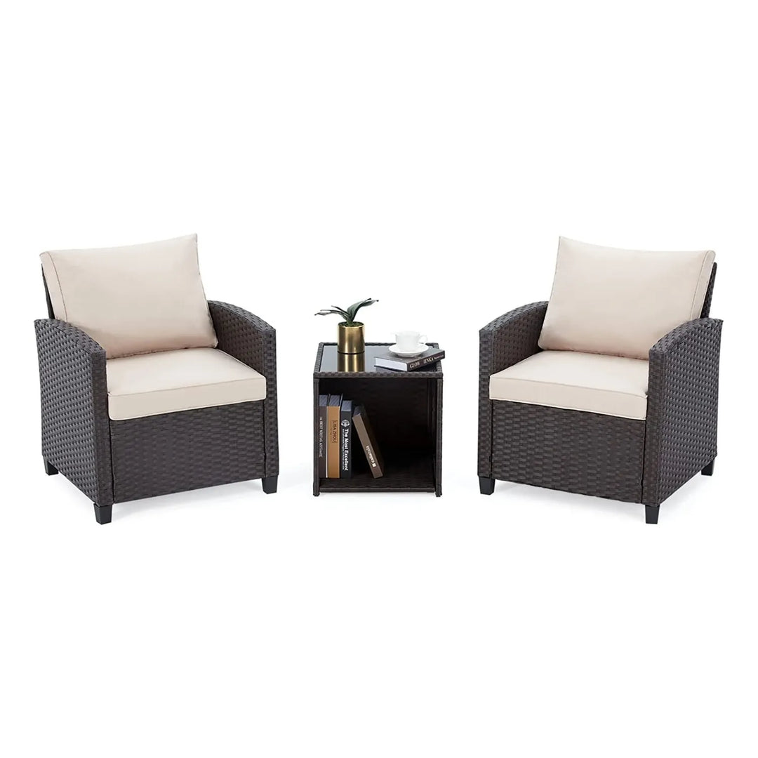 Xiao 3-Piece Outdoor Rattan Wicker Patio Set