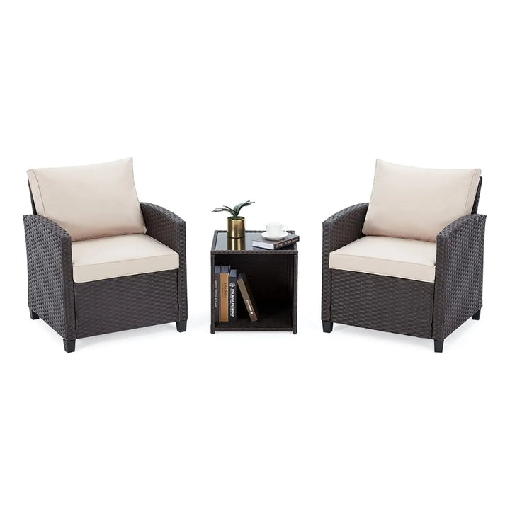 Xiao 3-Piece Outdoor Rattan Wicker Patio Set