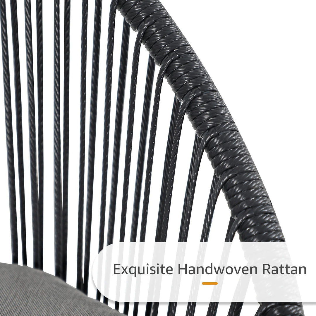 Votion Outdoor Patio Seating Set 4 Chairs and 1 Table Set (Black)