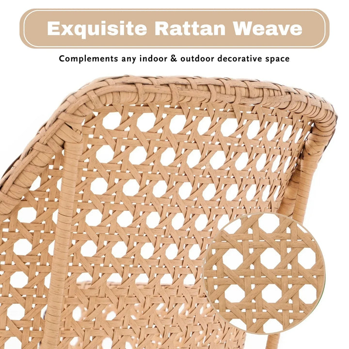 Beatriz 5-Piece Outdoor Patio Dining Set with Rattan Chairs & Glass Top Table