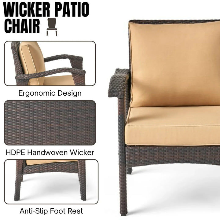 Yoko Brown 8 Seater Outdoor Wicker Conversation Set