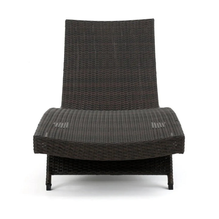 Udita Outdoor All-Weather HDPE Wicker Rattan Sunlounger Recliner with Side Table