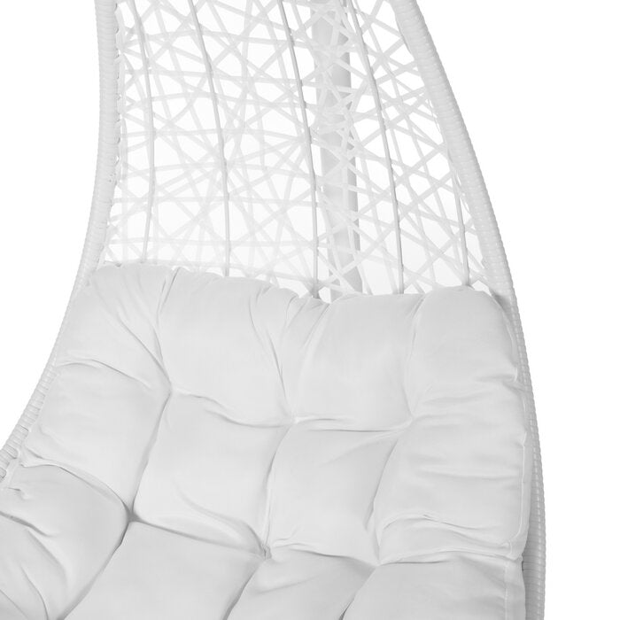 Vanda Single Seater Hanging Swing With Stand For Balcony , Garden Swing (White)