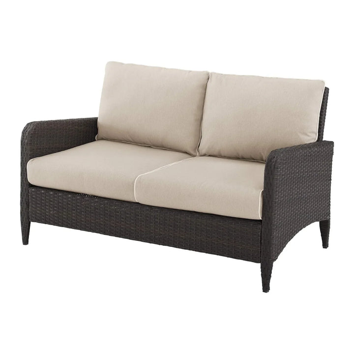 Esmeray Outdoor Wicker Single Seater Loveseat Sofa