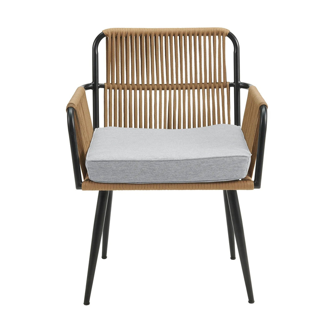 Susten Outdoor Patio Seating Set 2 Chairs and 1 Table Set (Tan) Braided & Rope