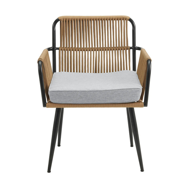 Susten Outdoor Patio Seating Set 2 Chairs and 1 Table Set (Tan) Braided & Rope