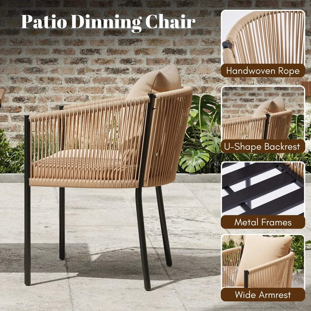 Lian 2-Piece Outdoor Rope Patio Dining Chairs
