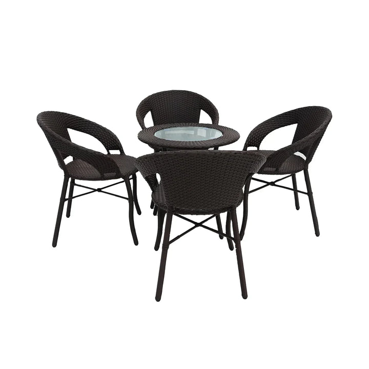 Falak 5-Piece Outdoor Rattan Wicker Patio Bistro Set