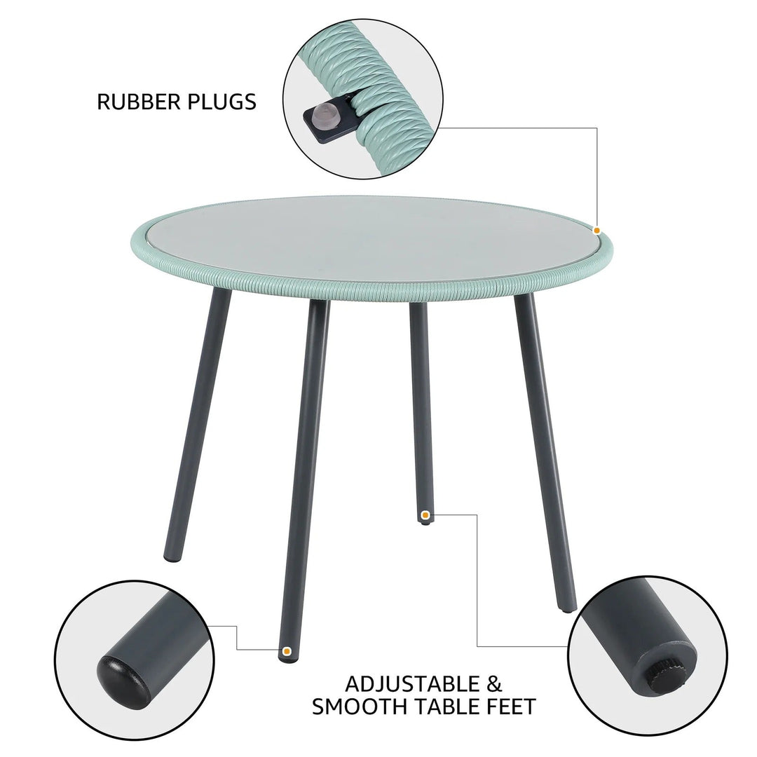 Piel Outdoor Patio Seating Set 4 Chairs and 1 Table Set (Turquoise)