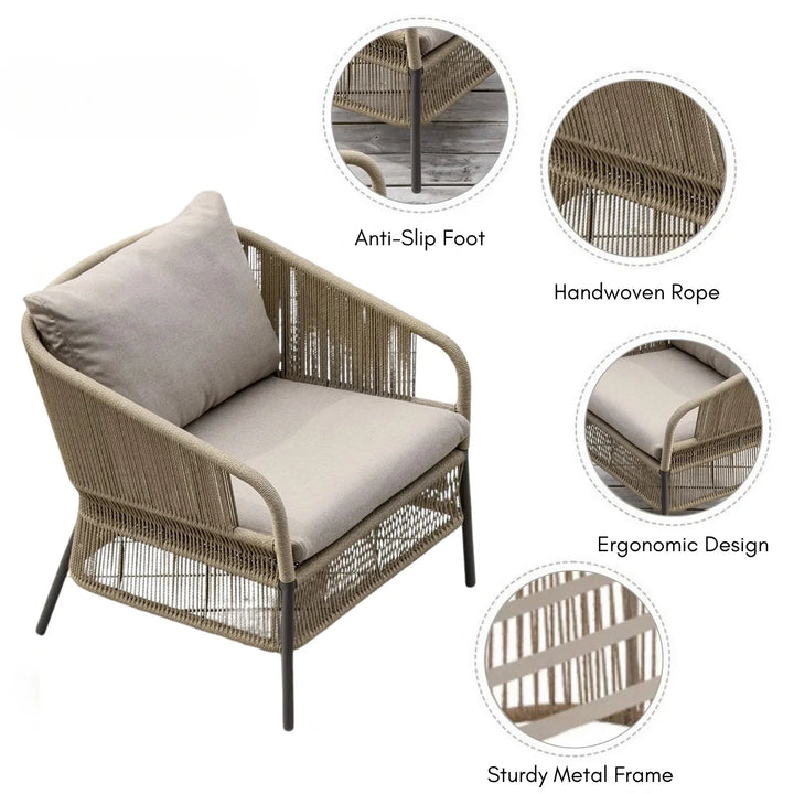 Urvi 2-Piece Outdoor Rope Single Seater Sofa