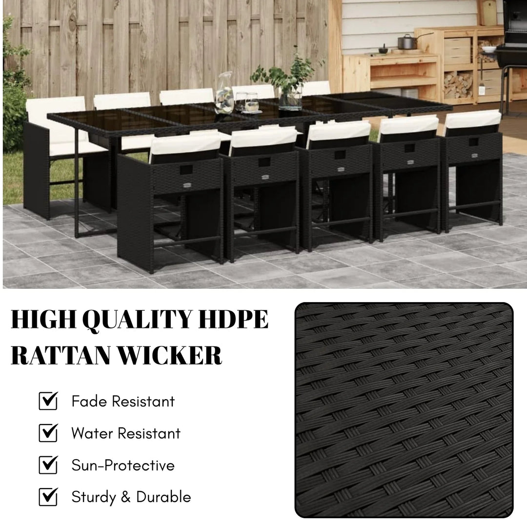 Saisha 11-Piece Outdoor Rattan Wicker Dinning Set
