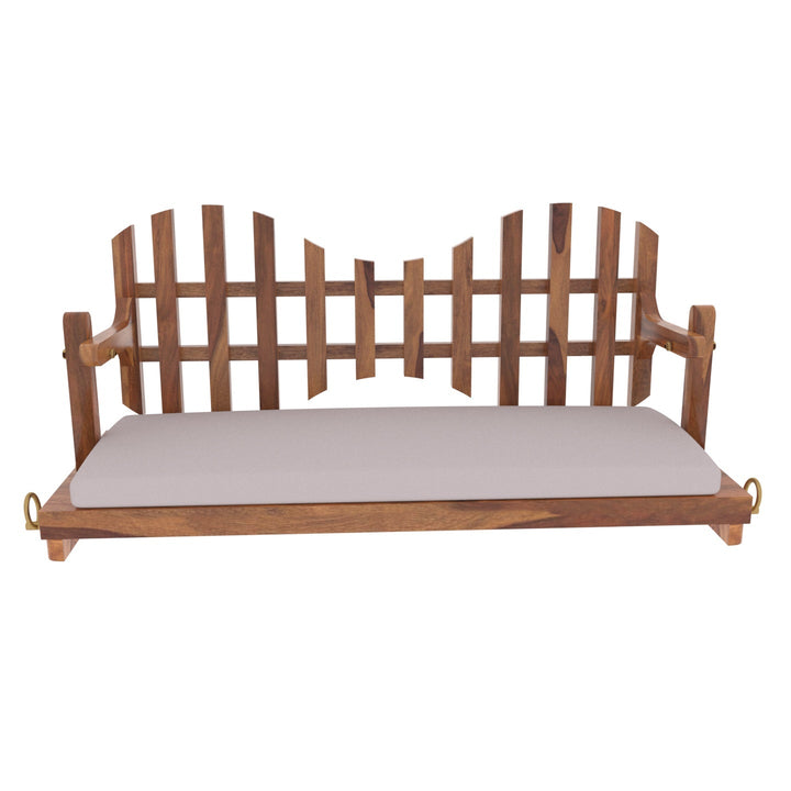 Anvika Classic New Cross Square Back Wooden Adorable Handmade Wooden Swing for Home