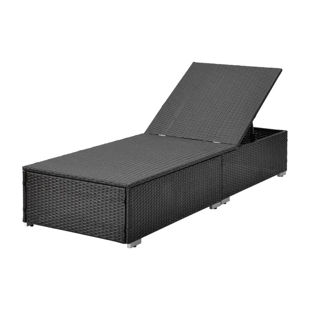 Ambria Outdoor Wicker Lounge Chairs Set of 2 With Side Table