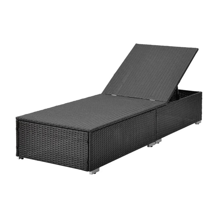 Ambria Outdoor Wicker Lounge Chairs Set of 2 With Side Table