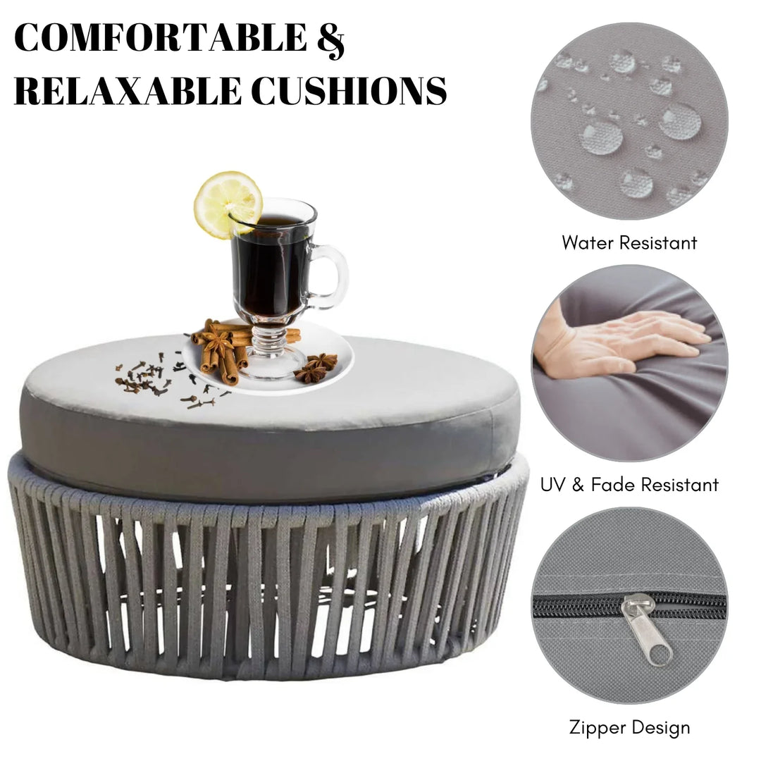 Hritika Round Outdoor Rope Footstool