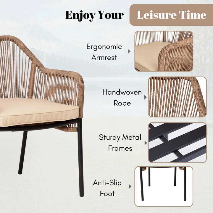 Sonal 2-Piece Outdoor Rope Patio Dining Chairs