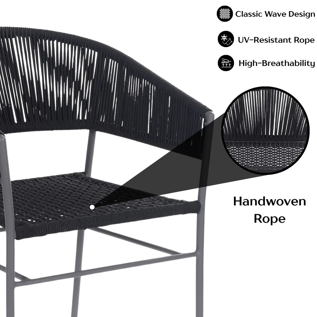 Magdalena 3-Piece Grey Rope Outdoor Patio Set