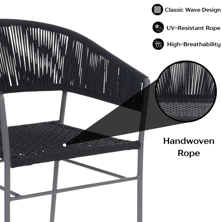 Magdalena 3-Piece Grey Rope Outdoor Patio Set