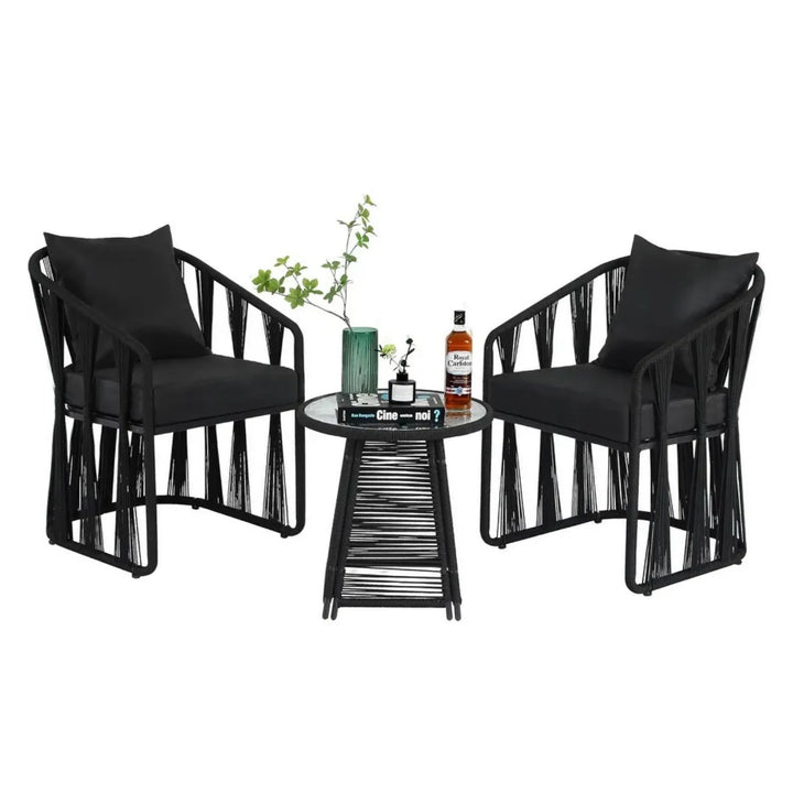 Greer Outdoor Rope 3-Piece Patio Set
