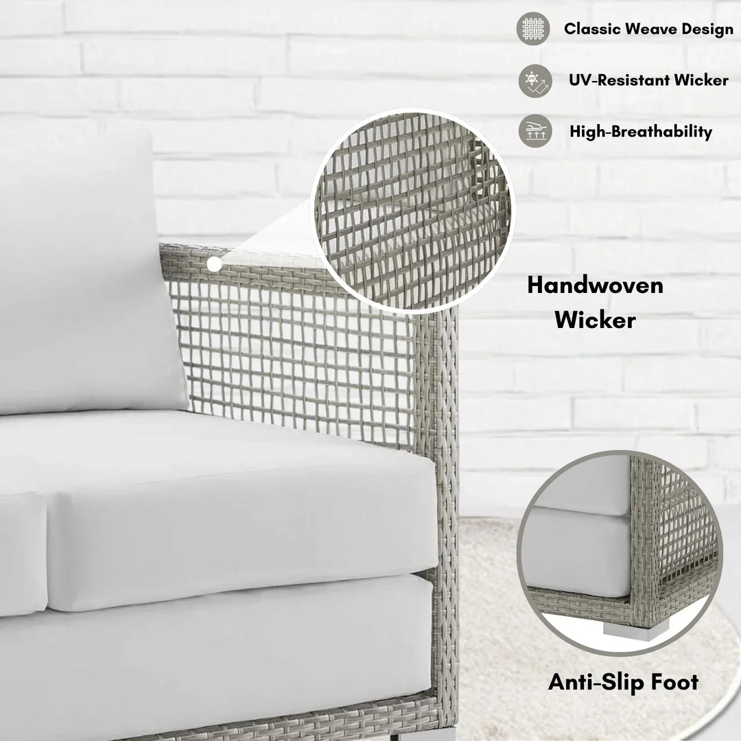 Charmi Outdoor Wicker Woven 6 Pieces Sectional Patio Furniture Set