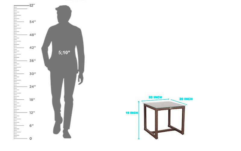 Binny Outdoor Patio Seating Set 2 Chairs and 1 Table Set (Brown)