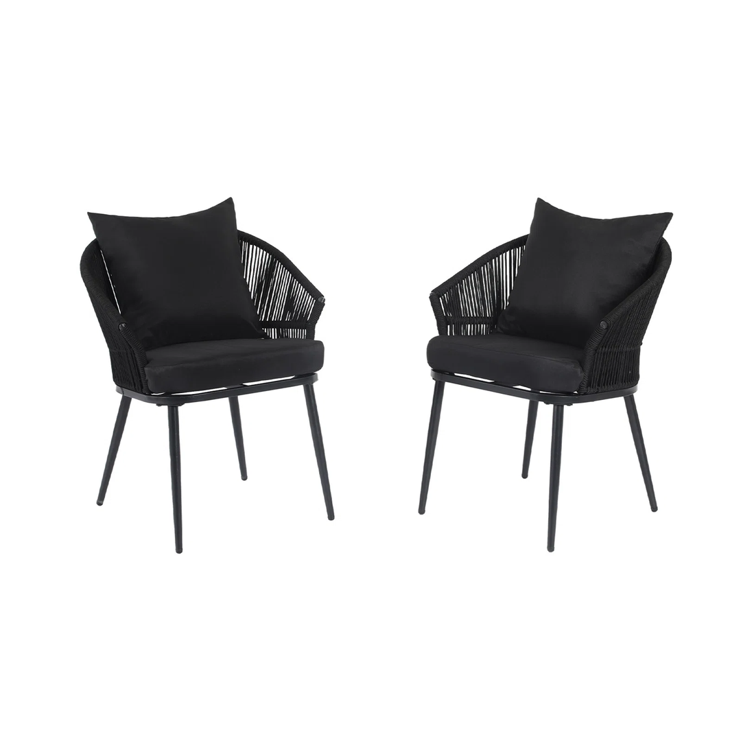 Aina Outdoor Patio Seating Set 2 Chairs Set Braid & Rope