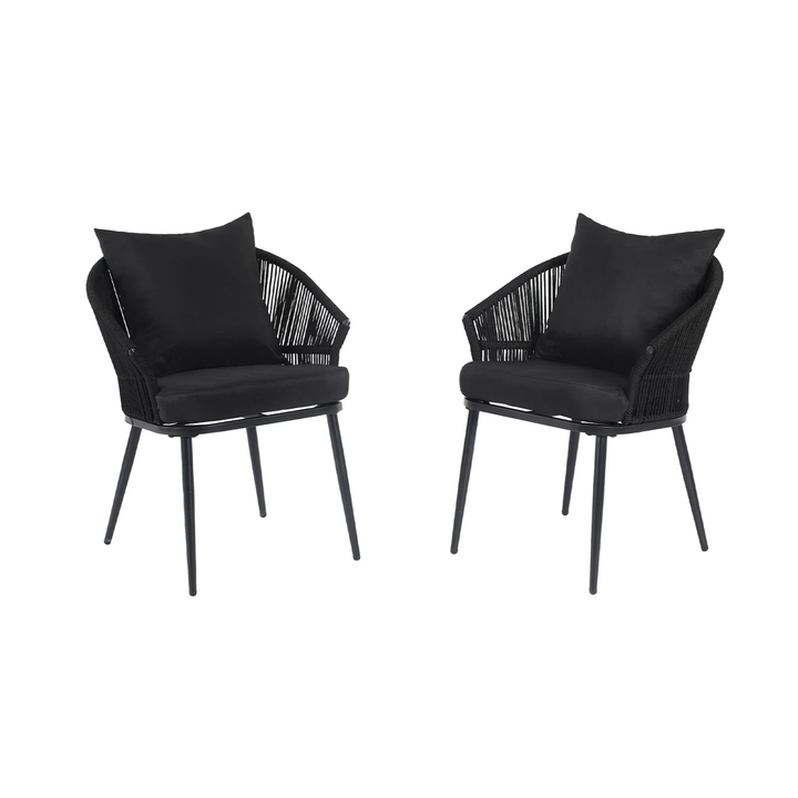 Aina Outdoor Patio Seating Set 2 Chairs Set Braid & Rope