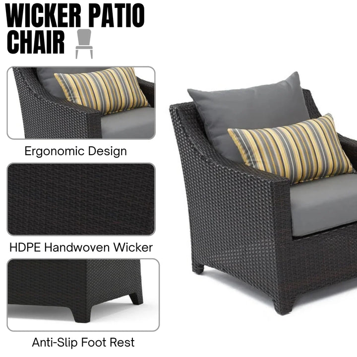 Dahabo All Weather Outdoor Wicker Garden L-Shape Sectional Conversation Set