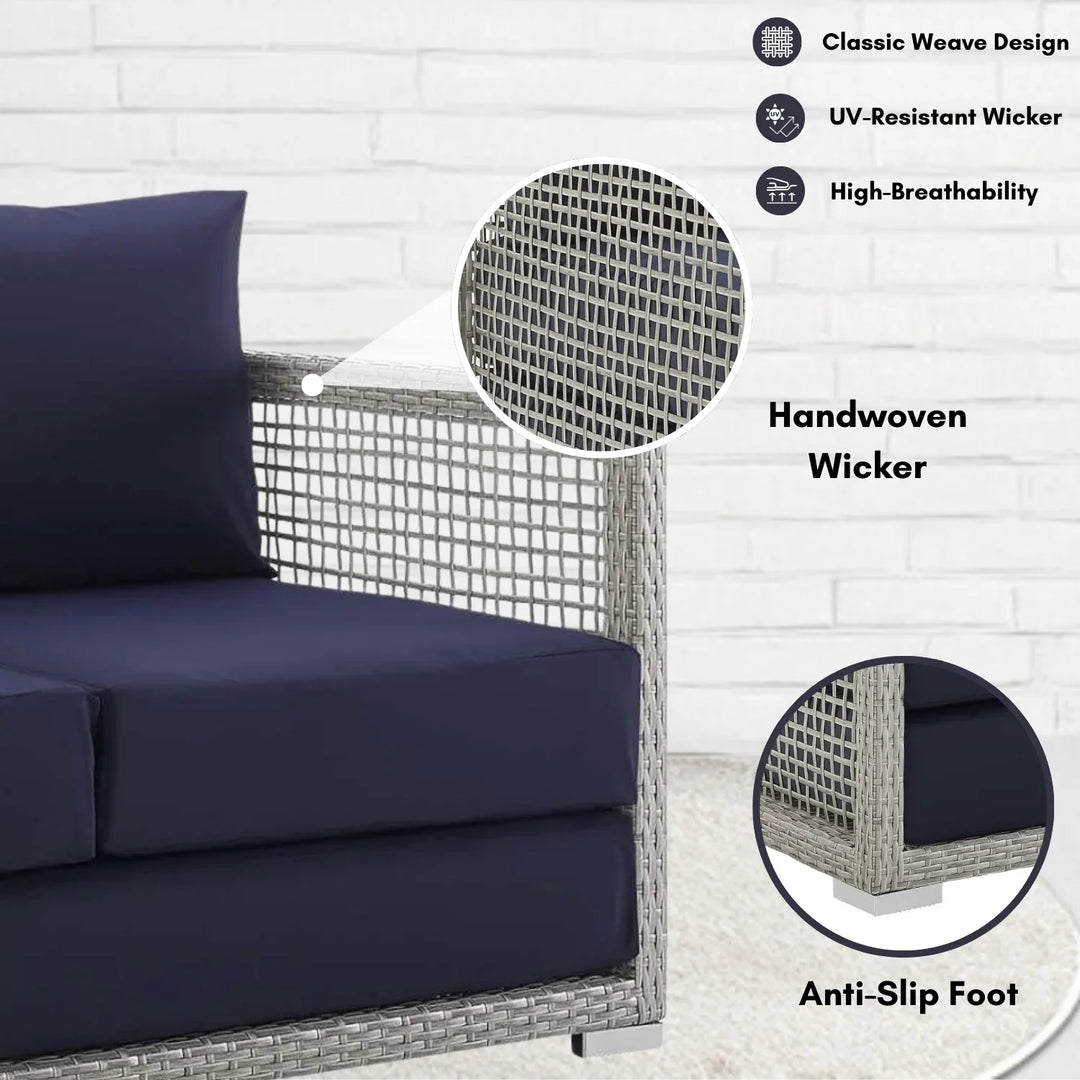 Bhanvi Outdoor Wicker Woven 6 Pieces Sectional Patio Furniture Set