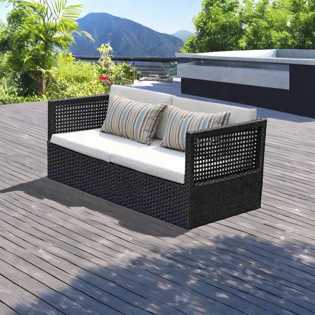 Hannelore Outdoor Rattan Wicker 4-Seater Sofa Set