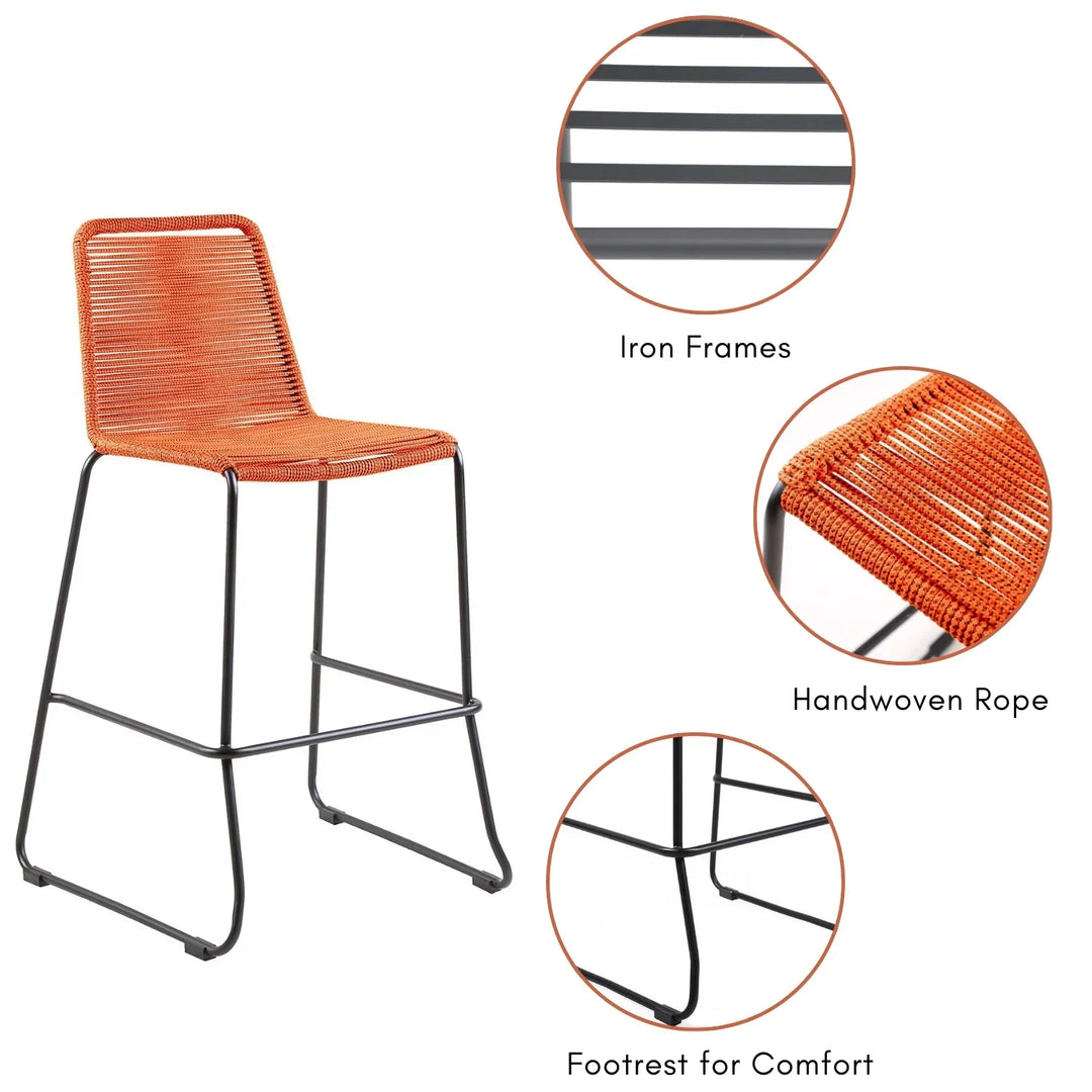 Trisha 2-Piece Outdoor Rope Bar Chairs – Stylish Comfort Built to Last