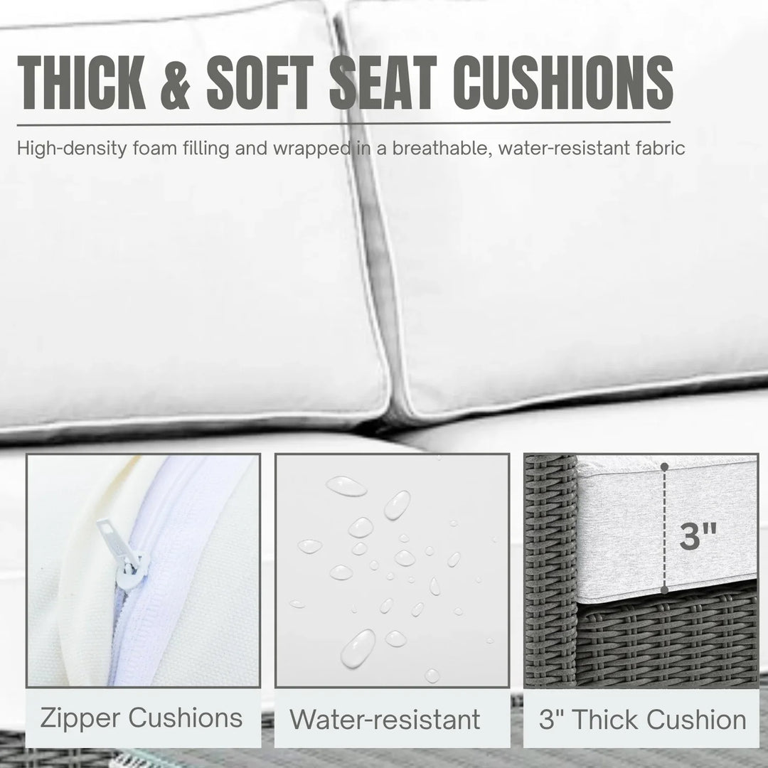 Piper L-Shape Outdoor Wicker Sofa Set