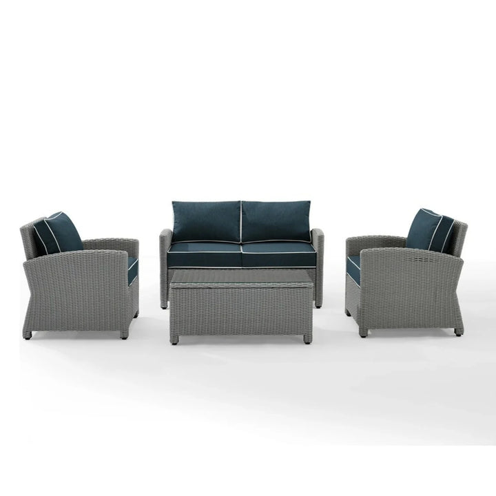 Zoe 4 Pieces Patio Furniture Set, Outdoor Sectional Sofa