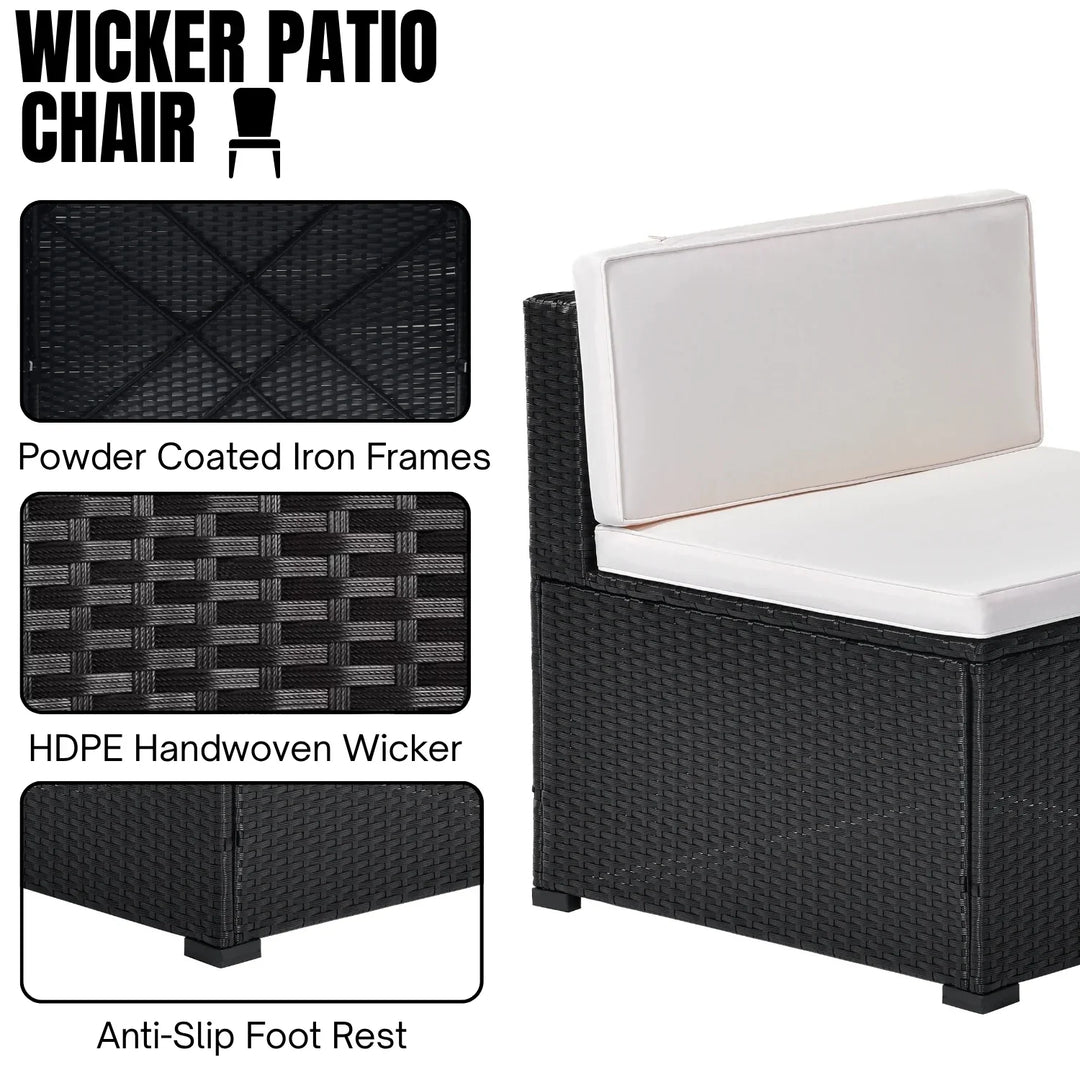 Silvia 8 Pieces Sectional Wicker Furniture Set