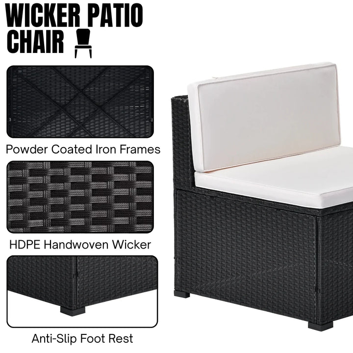 Silvia 8 Pieces Sectional Wicker Furniture Set