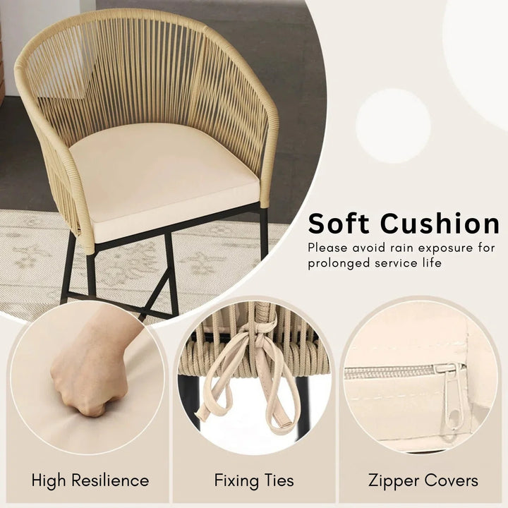 Gauravi Premium Outdoor Rope Bar Set With a High-Top Round Table