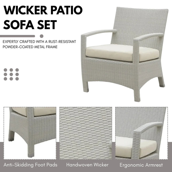 Margrit Outdoor Rattan Wicker 7-Seater Sectional Sofa Set