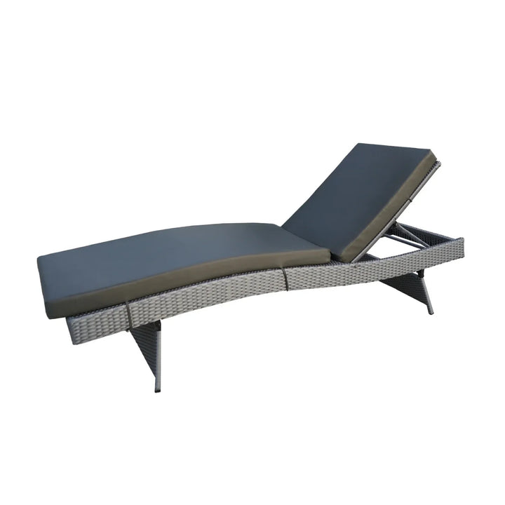 Emaan Outdoor All-Weather Wicker Lounger with Cushions