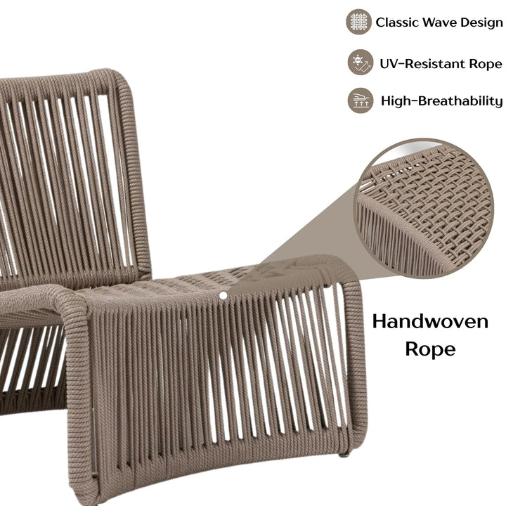 Liliana 3-Piece Outdoor Beige Rope Patio Set