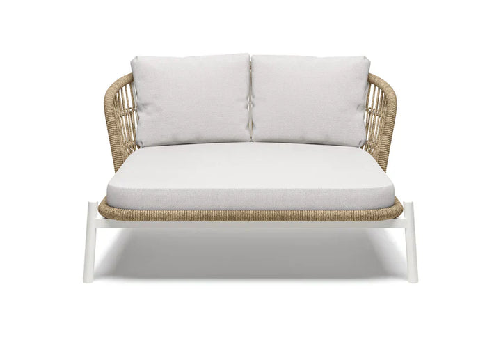 Ecer Outdoor Poolside Sunbed With Cushion Daybed Braided & Rope