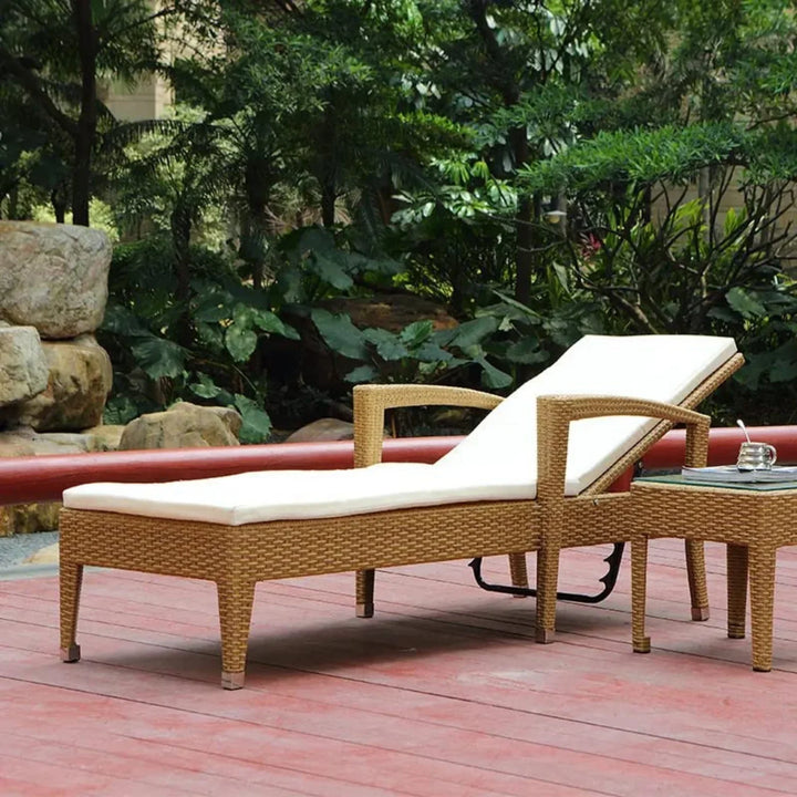 Winslet Outdoor Wicker Lounge Chair With Side Table
