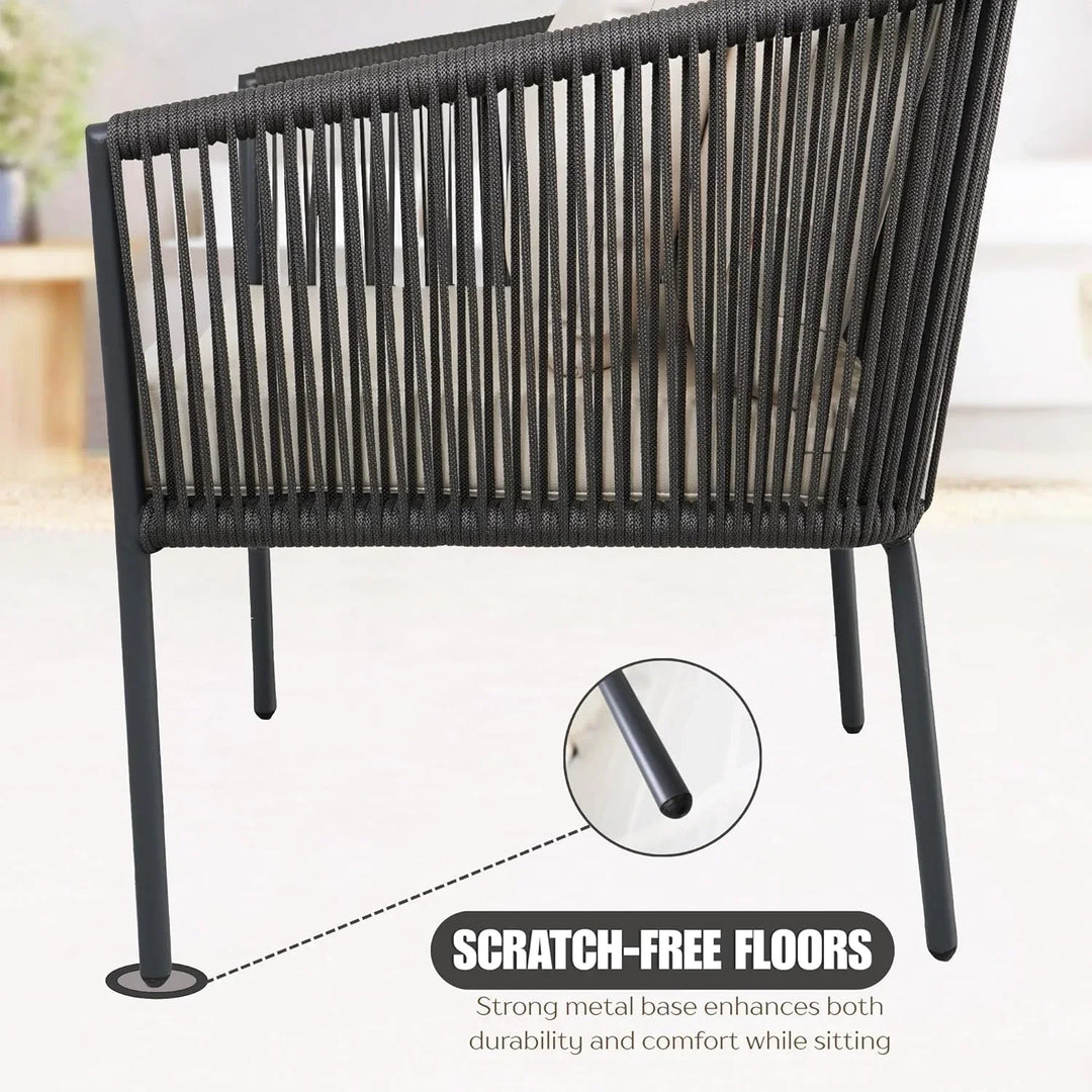 Pranavi Outdoor 4 Seater Rope Sofa Set