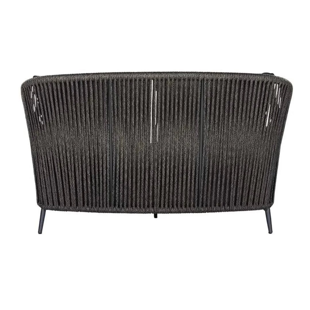 Delphine Outdoor Grey Rope Patio Daybed with Comfortable Dark Grey Cushion