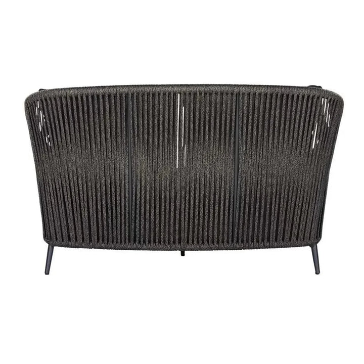 Delphine Outdoor Grey Rope Patio Daybed with Comfortable Dark Grey Cushion