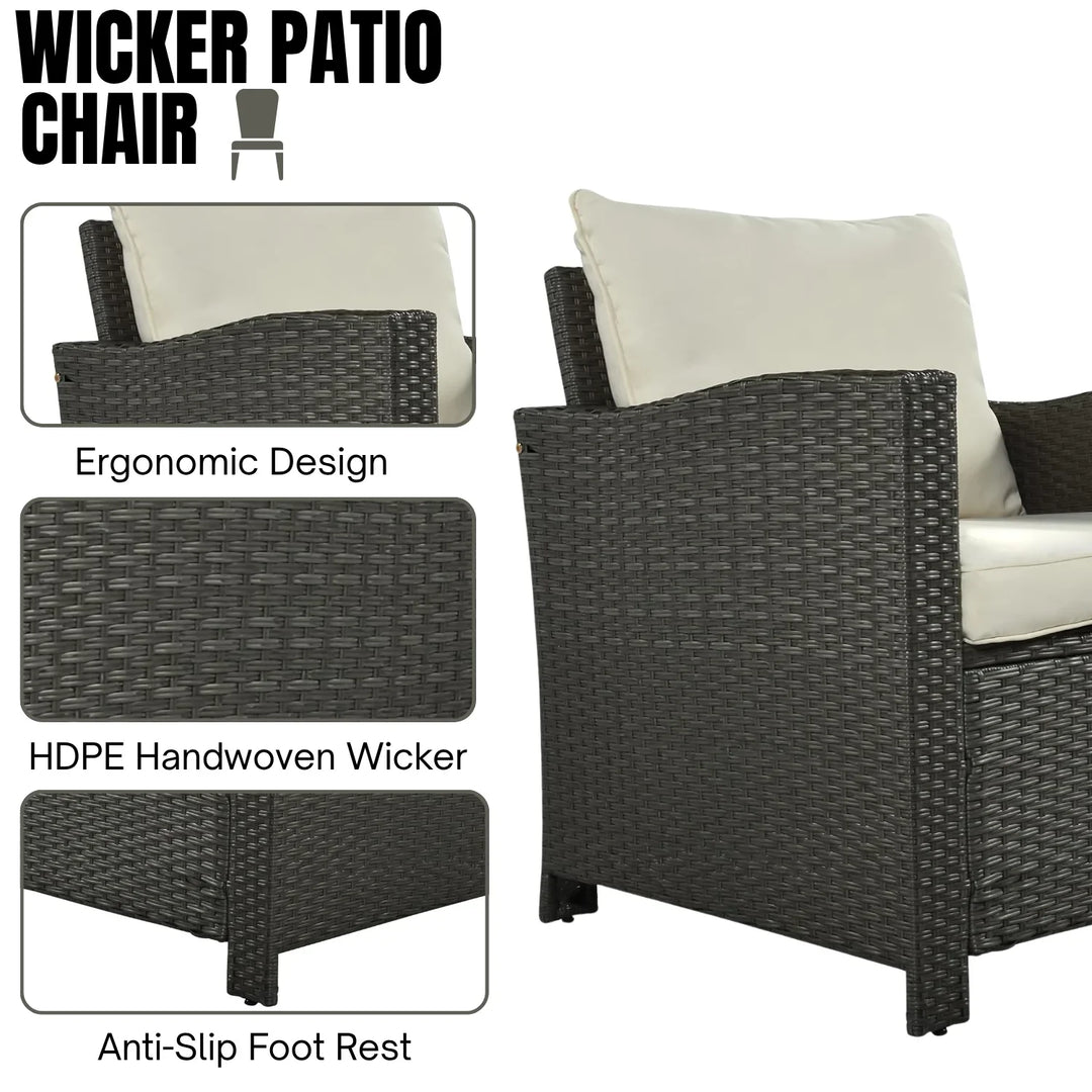 Sofia 5-Piece Outdoor Patio Furniture Set with Dining Table and Chairs