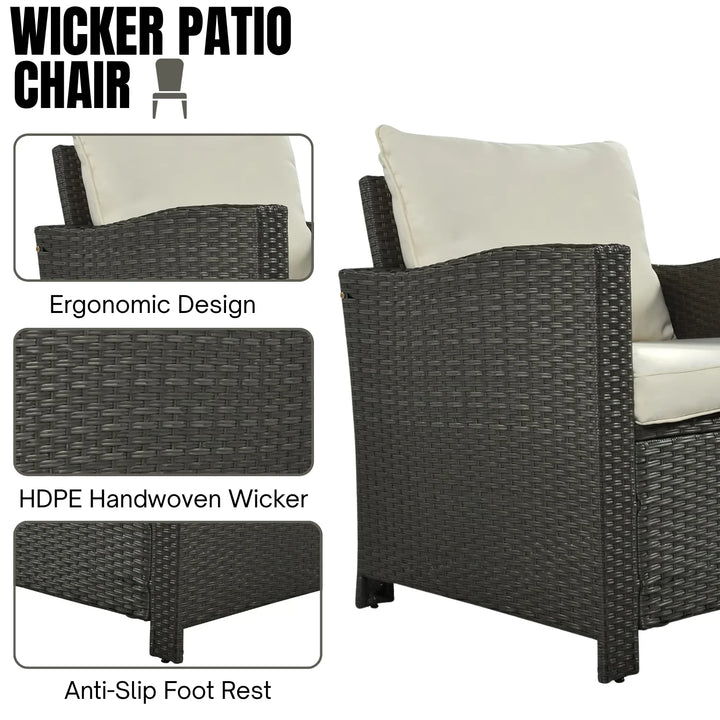 Sofia 5-Piece Outdoor Patio Furniture Set with Dining Table and Chairs